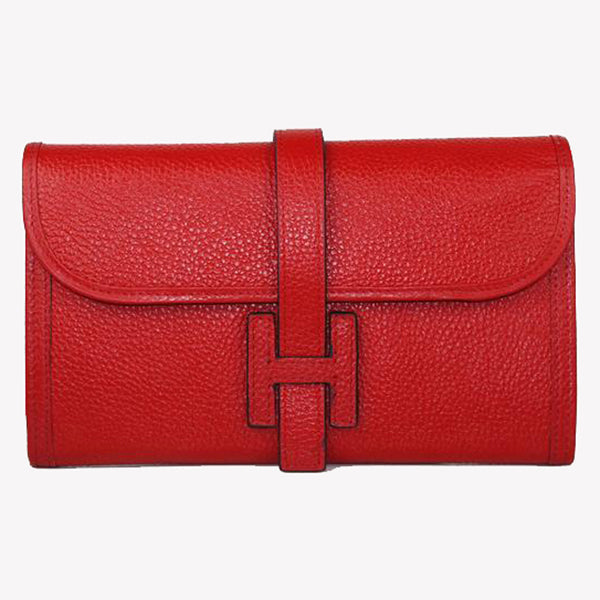 Luxury Hermes Wallet H1528 Wallet Cow Leather Red