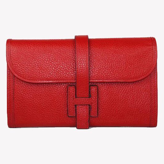 Luxury Hermes Wallet H1528 Wallet Cow Leather Red