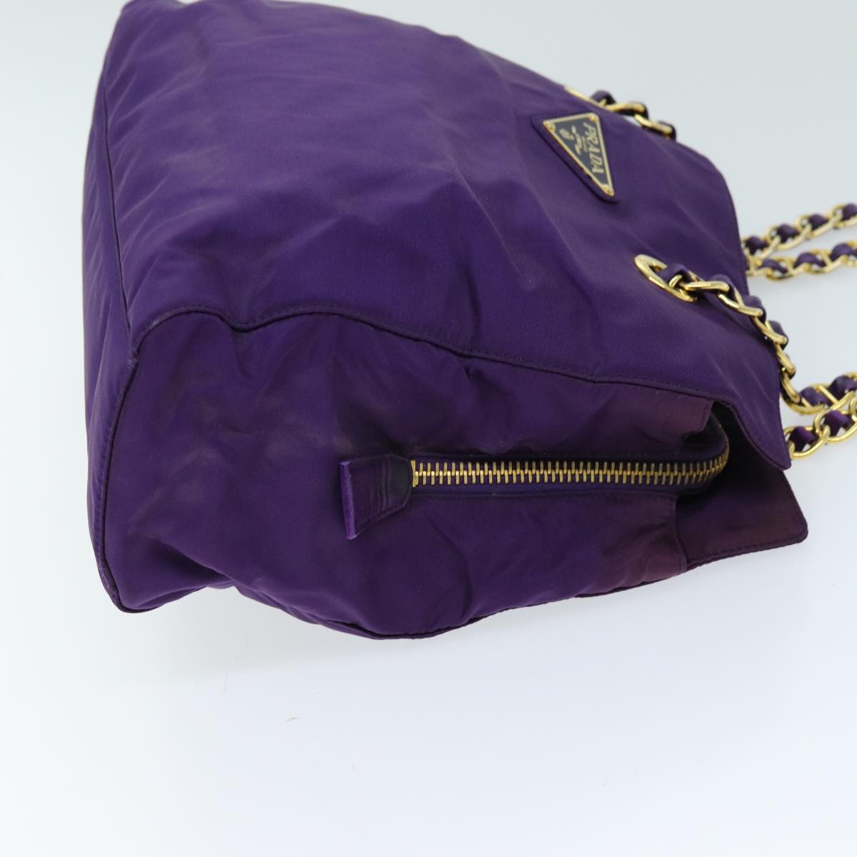Luxury PradaChain Shoulder Bag Nylon Purple 72859