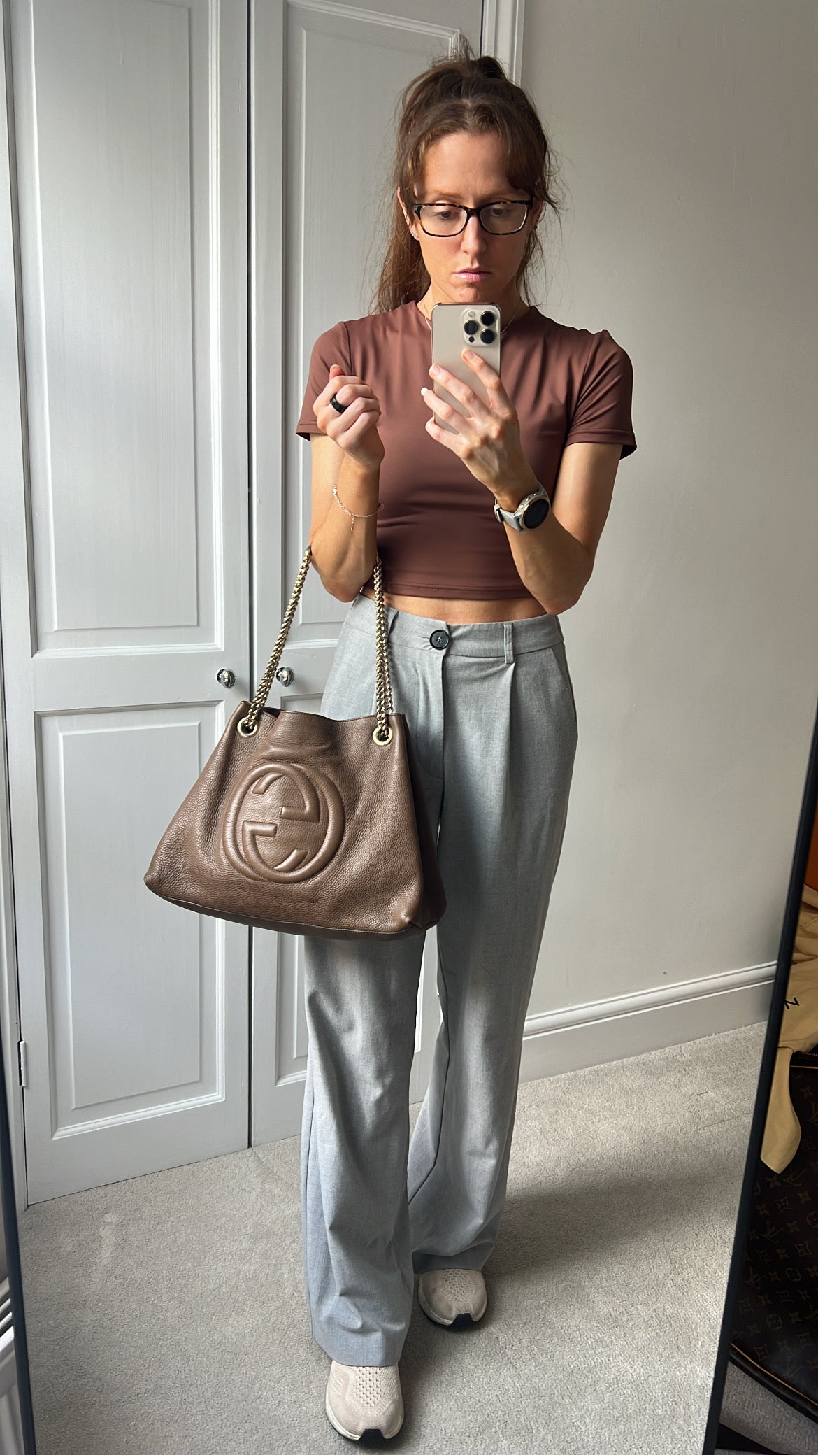 Luxury Gucci Trending 2025 Brown Soho Chain Tote