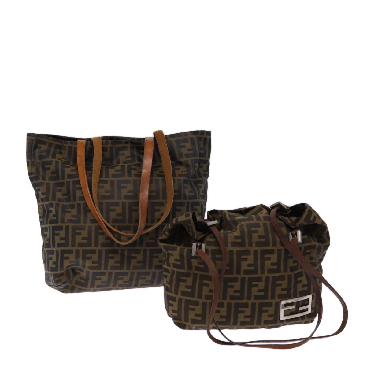 Luxury Fendi Zucca Canvas Hand Bag 2Set Black Brown72894