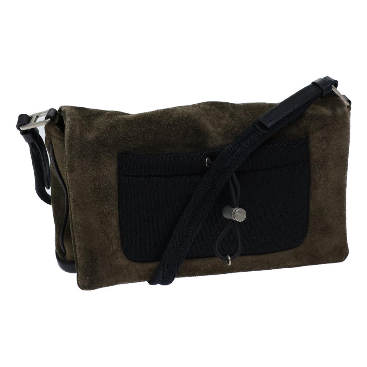 Luxury PradaShoulder Bag Suede Khaki 72953