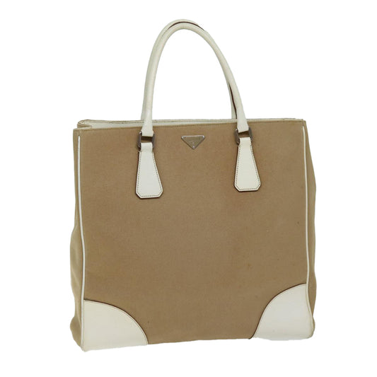 Luxury PradaTote Bag Canvas Beige 72961