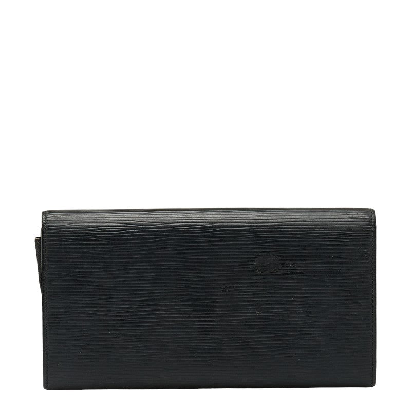 Louis Vuitton Epi Pochette Portemoney Credity Long Wallet M63572 Noneir Black Leather  Louis Vuitton