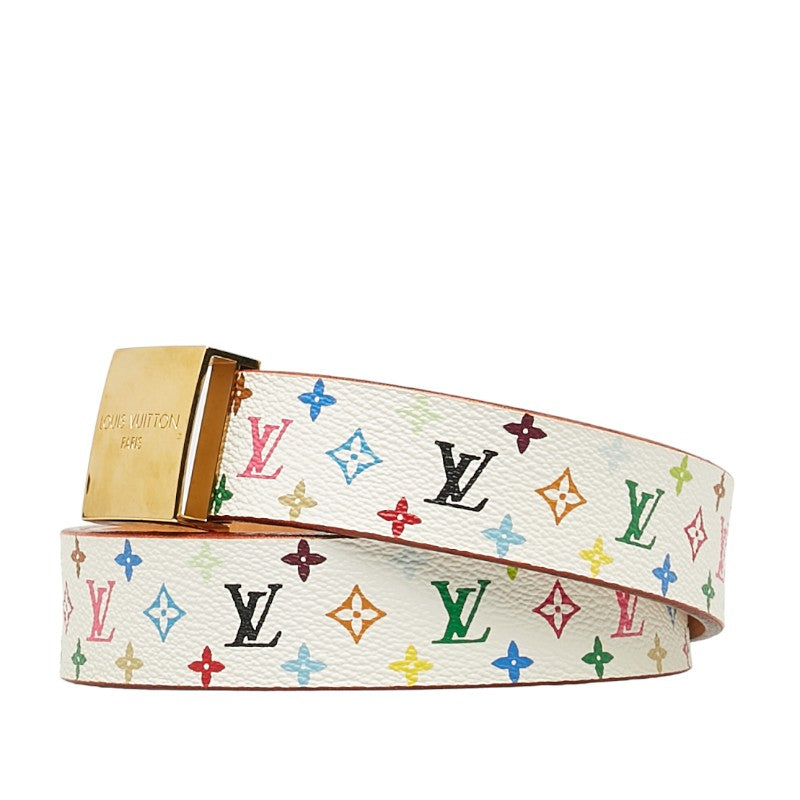 Louis Vuitton Monogram Multi-Color Sunshine Care Belt 32/80 M9270U White PVC Leather  Louis Vuitton