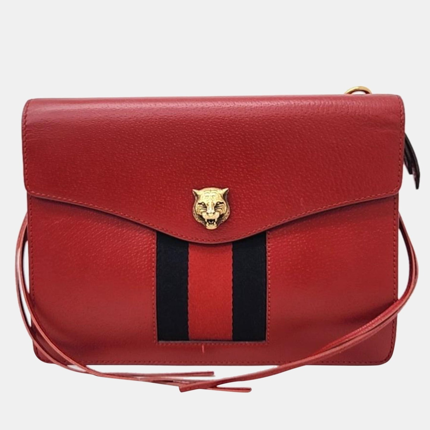 Luxury Gucci Trending 2025 Red leather Animalier Chain Shoulder Bag