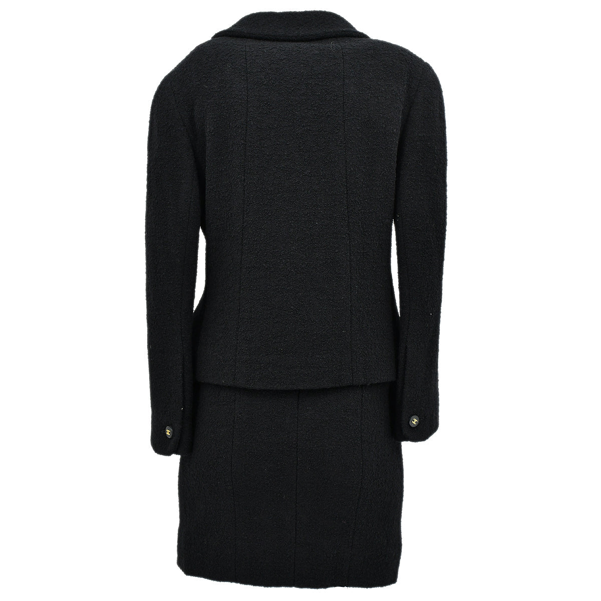 Luxury Chanel Fall 1994 off-center jacket skirt suit #38