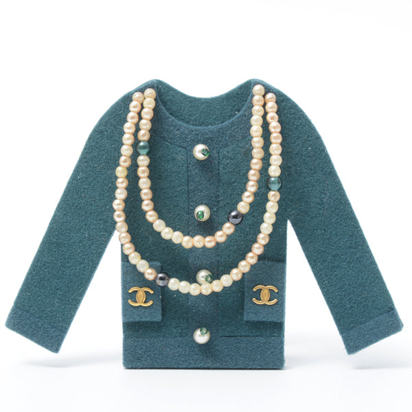 Chanel Velour Fake Pearl Jacket Motif Brooch