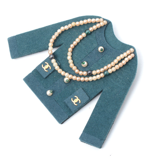 Chanel Velour Fake Pearl Jacket Motif Brooch