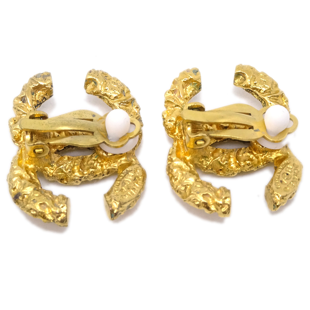 Luxury Chanel CC Earrings Clip-On Gold 93A