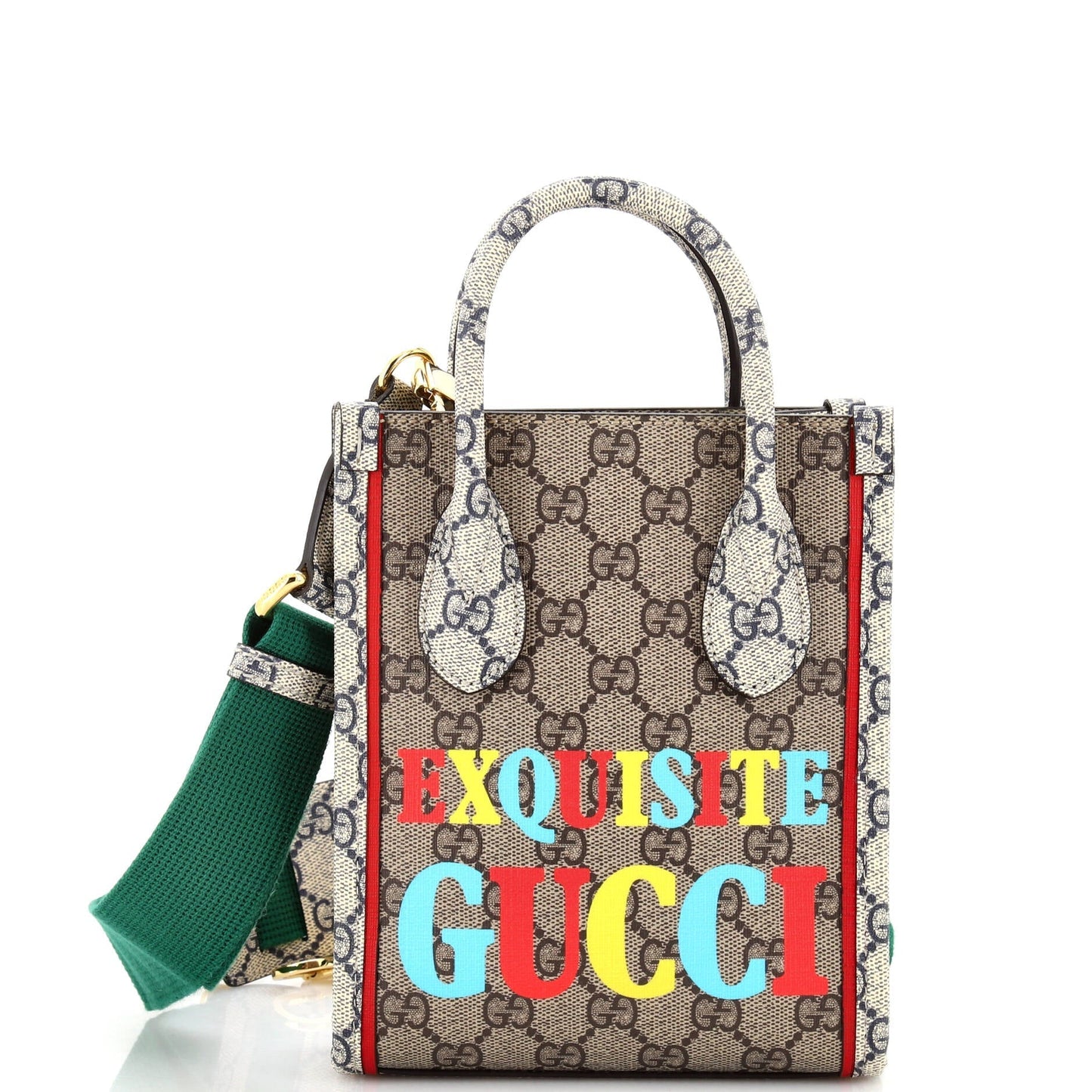 Luxury Gucci Trending 2025 Exquisite Vertical Tote Printed GG Coated Canvas Mini