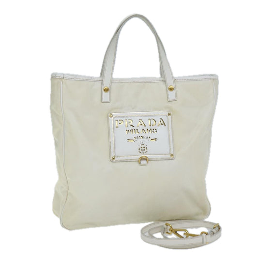 Luxury PradaTote Bag Nylon 2way White 73106