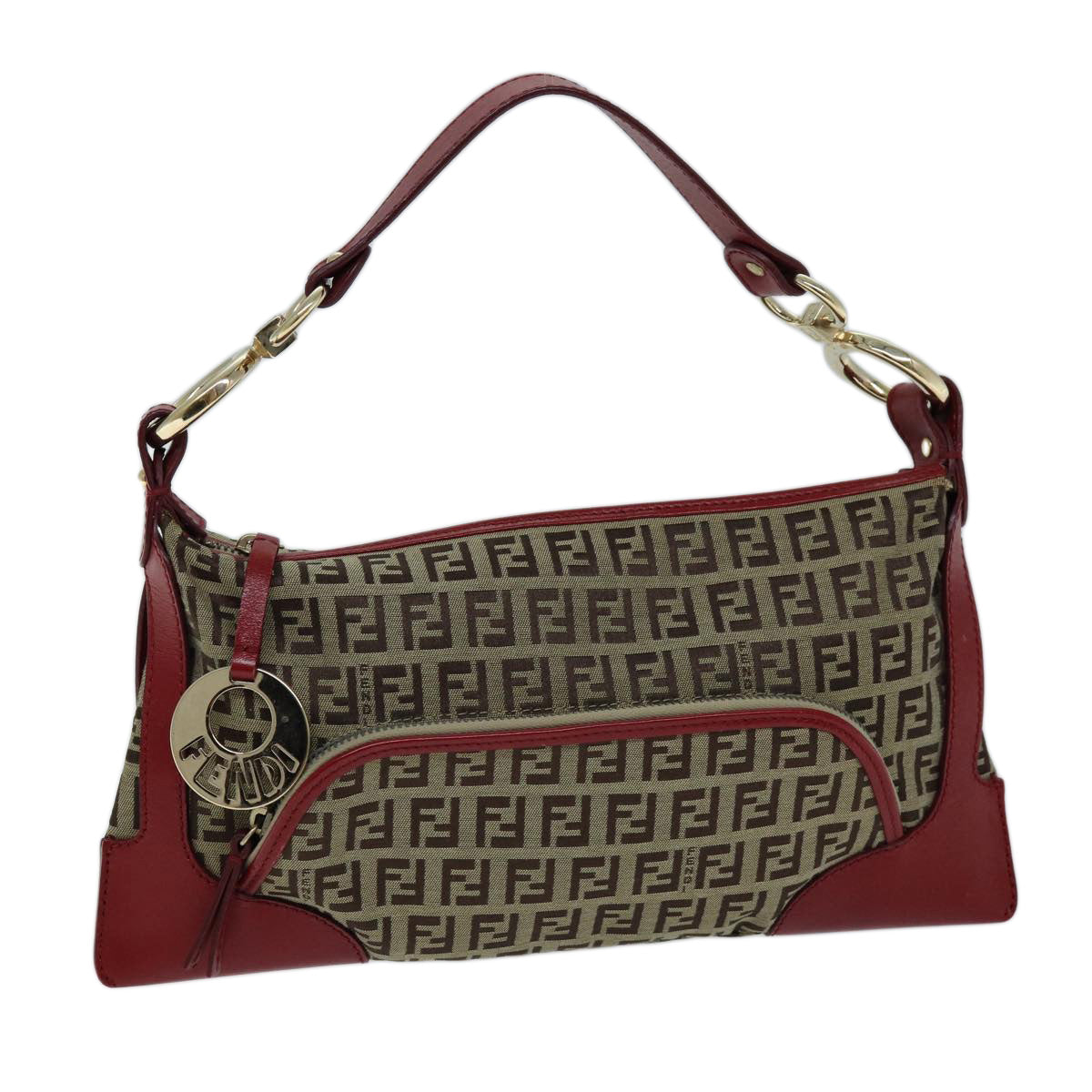 Luxury Fendi Zucchino Canvas Shoulder Bag Beige73133