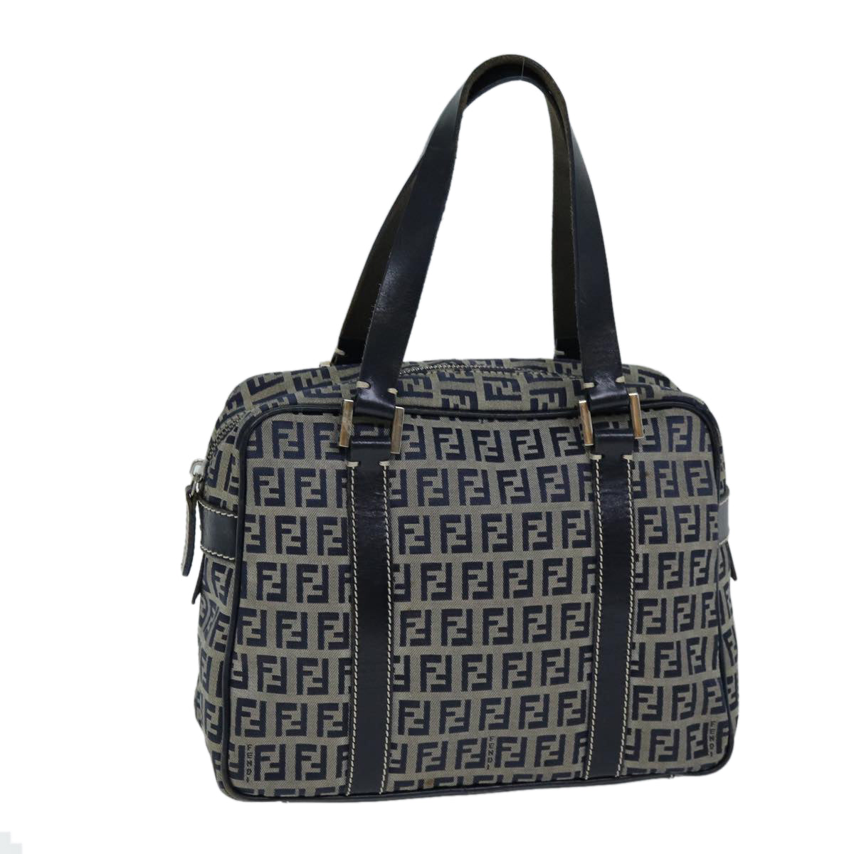 Luxury Fendi Zucchino Canvas Hand Bag Navy73134