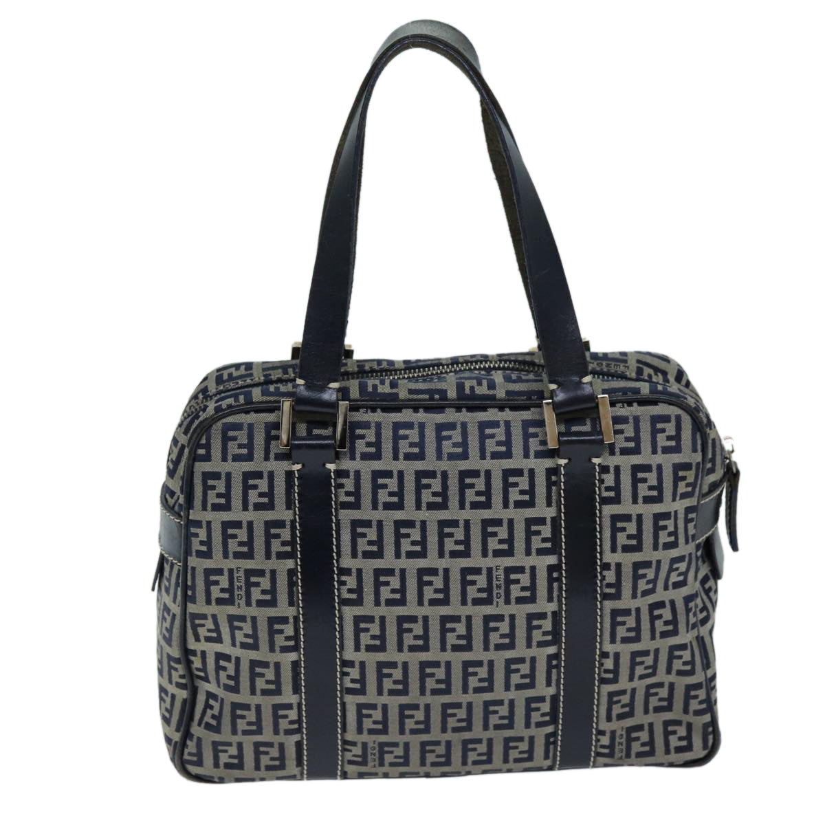 Luxury Fendi Zucchino Canvas Hand Bag Navy73134