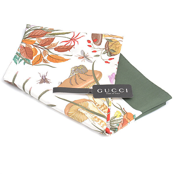 Luxury Gucci Trending 2025 Silk Floral Scarf Green White