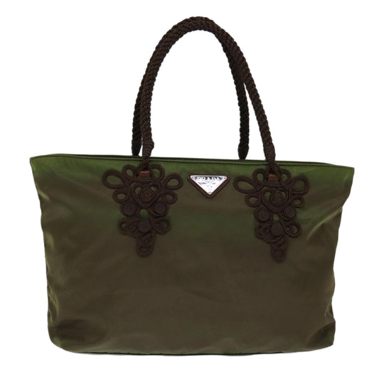 Luxury PradaTote Bag Nylon Khaki 73206