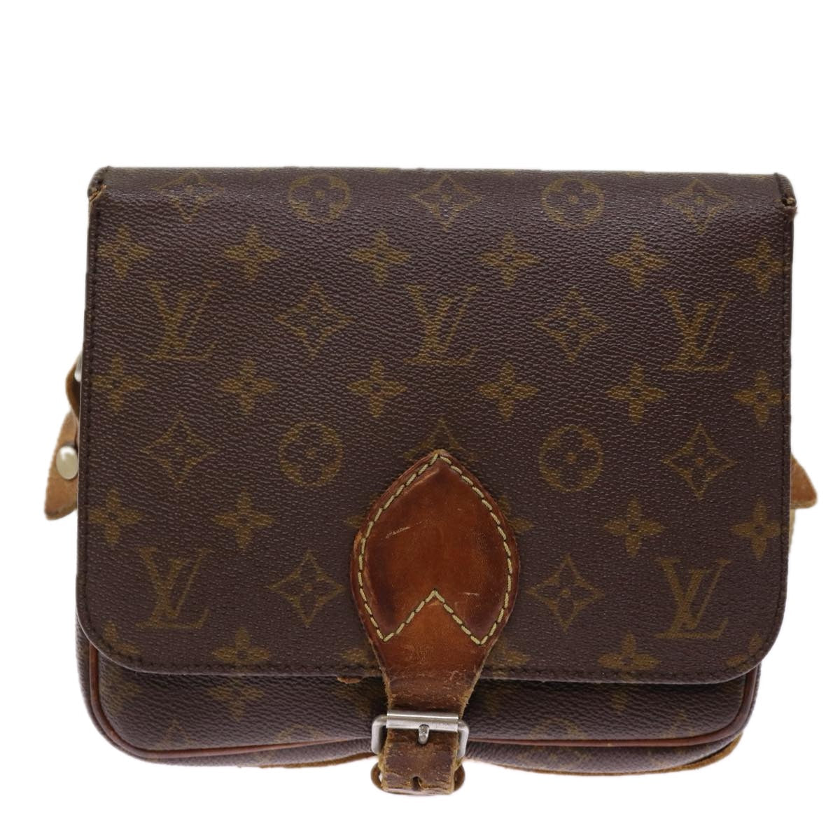 LOUIS VUITTON Monogram Cartouchiere MM Shoulder Bag M51253 LV 73297
