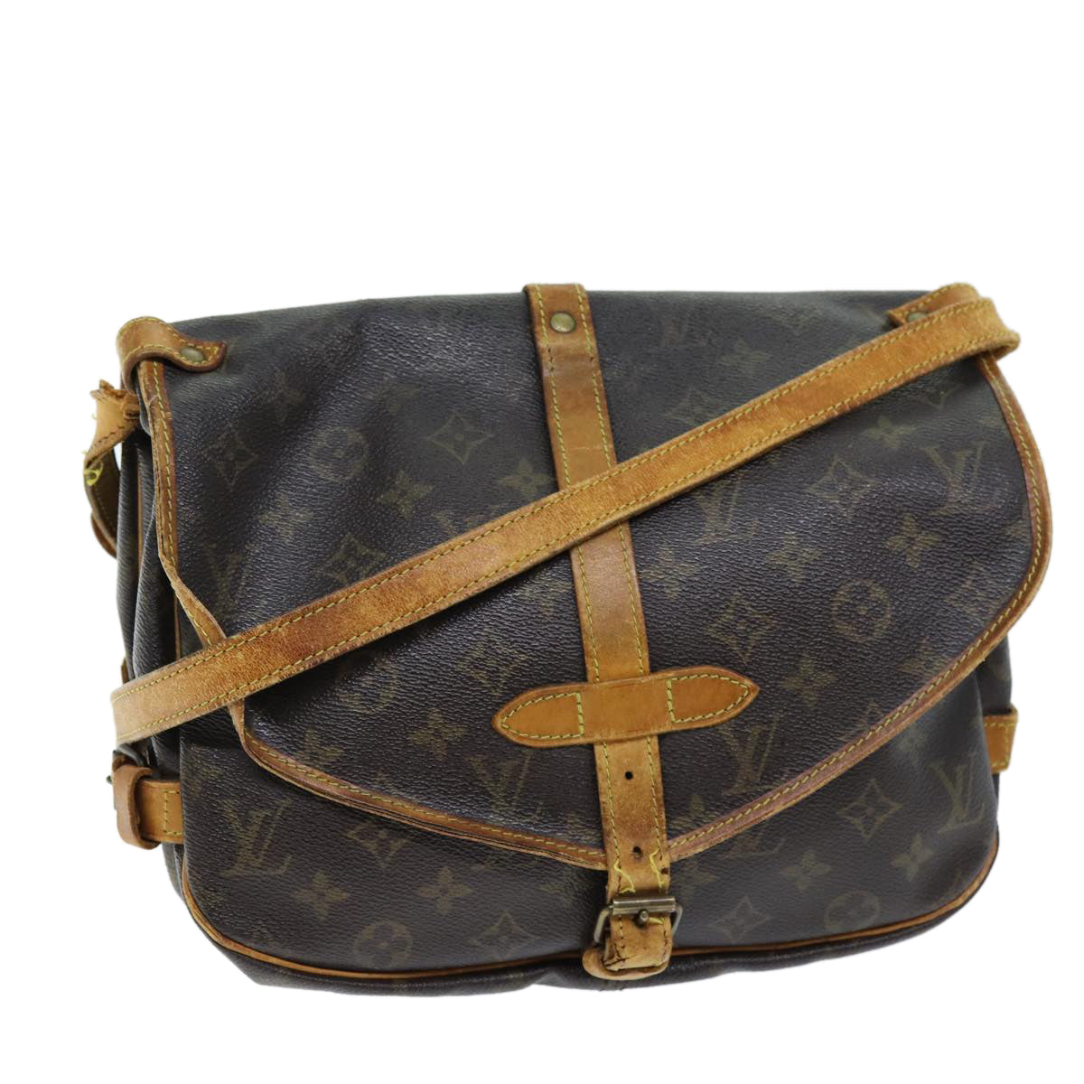 LOUIS VUITTON Monogram Saumur 30 Shoulder Bag M42256 LV 73298