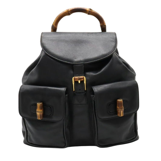 Luxury Gucci Trending 2025 Bamboo  Leather Backpack Bag ()