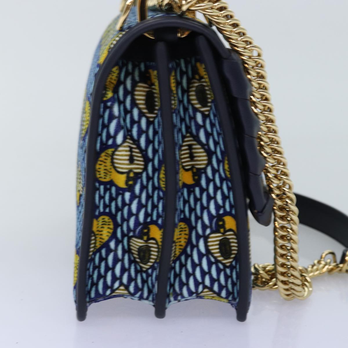 Luxury Fendi Canai Chain Shoulder Bag Suede 2way Blue73399A