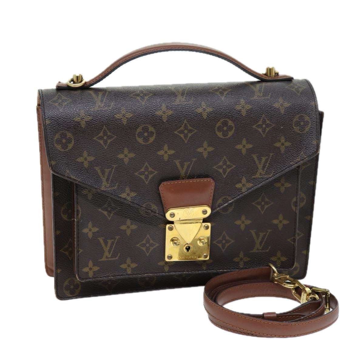 LOUIS VUITTON Monogram Monceau 28 Hand Bag 2way M51185 LV 73401