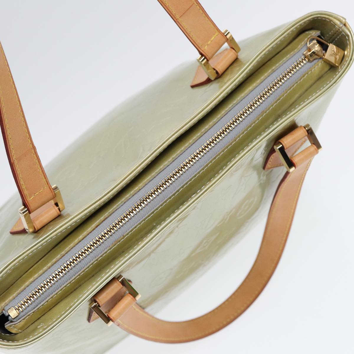 LOUIS VUITTON Monogram Vernis Houston Hand Bag Gris M91053 LV 73418