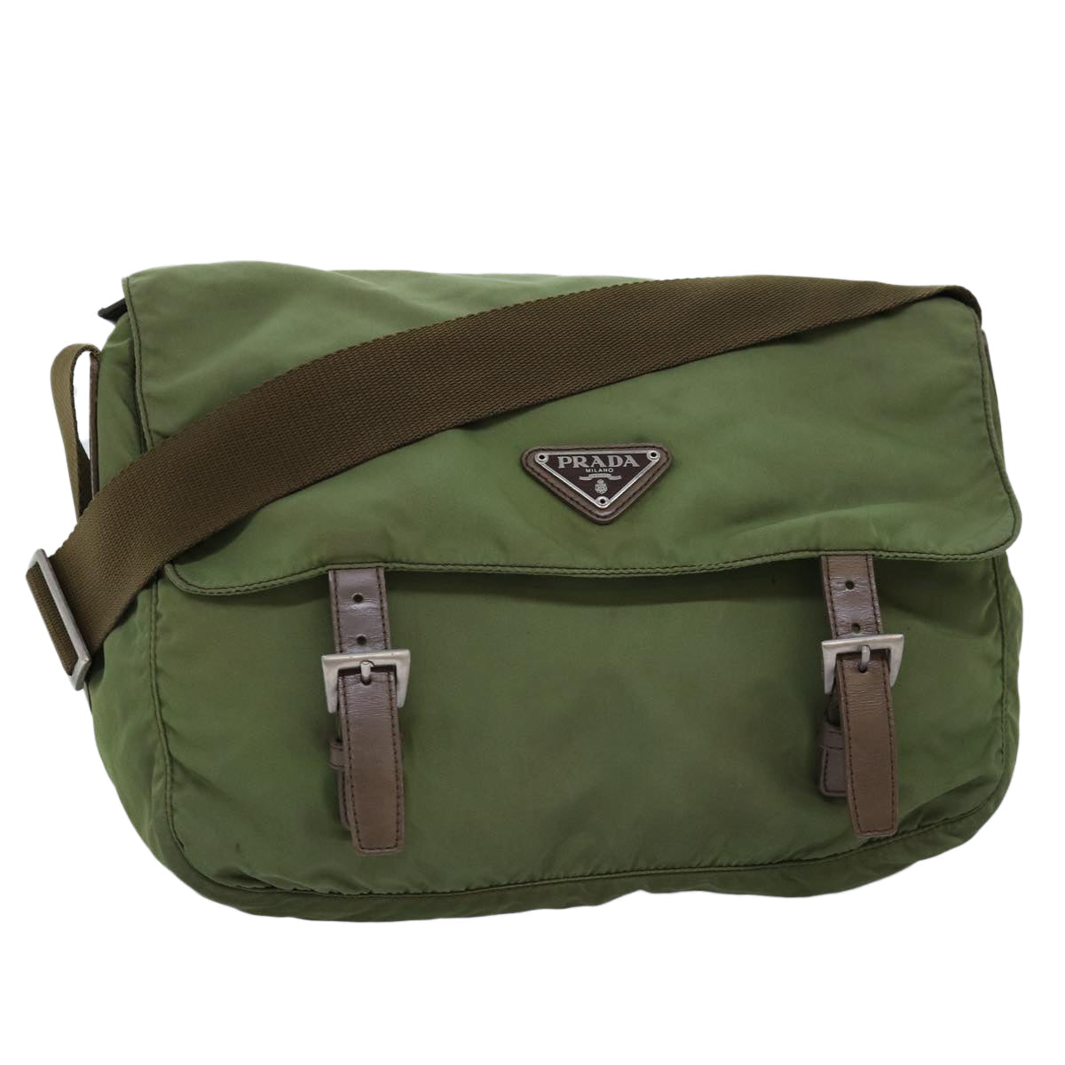 Luxury PradaShoulder Bag Nylon Khaki 73457