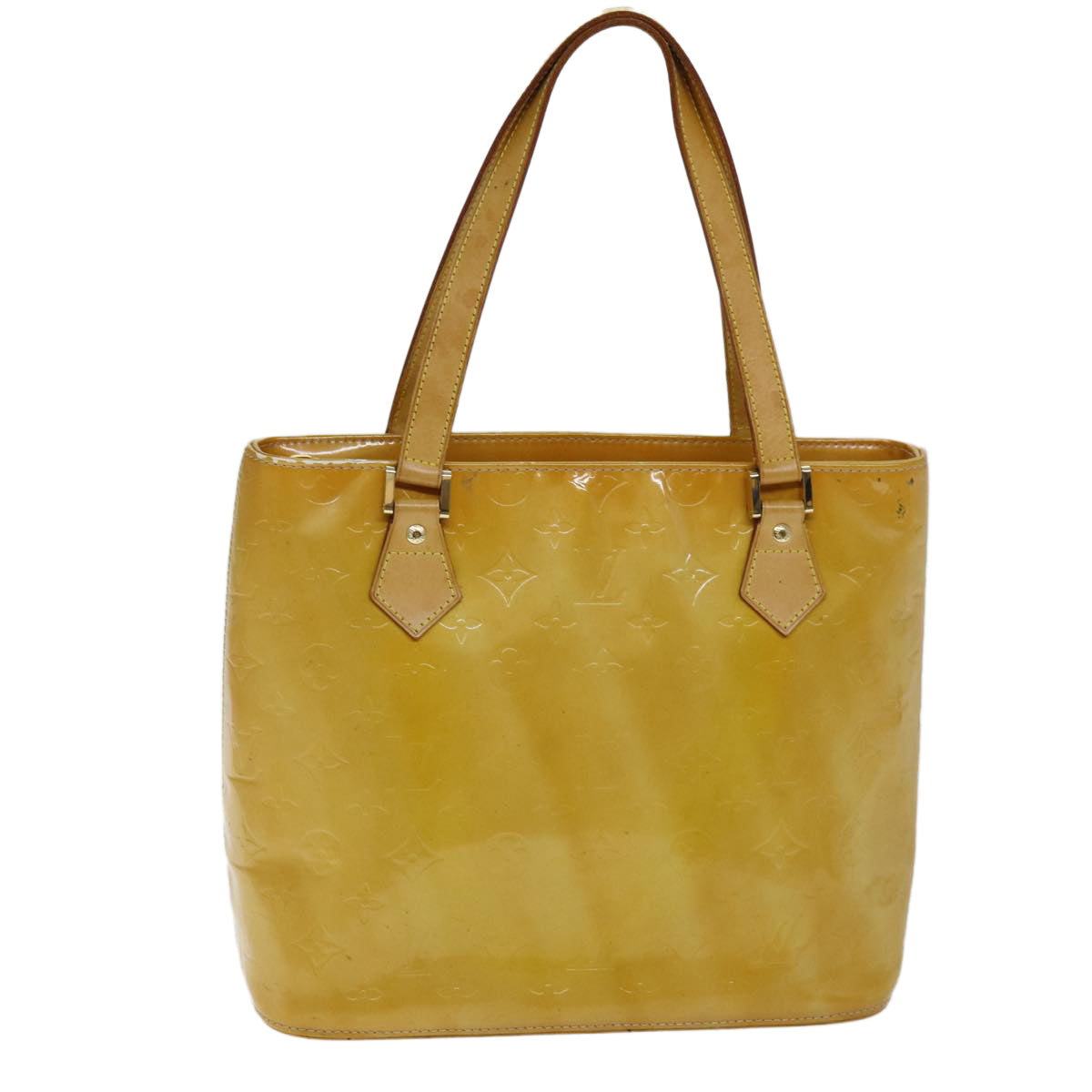 LOUIS VUITTON Monogram Vernis Houston Hand Bag Beige M91004 LV 73458