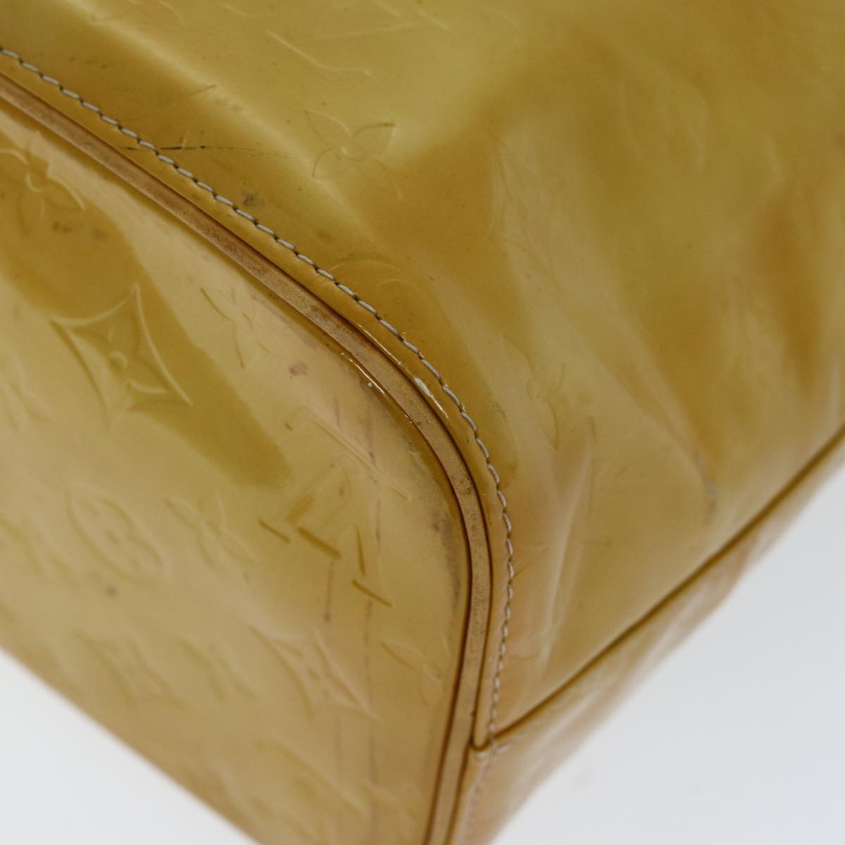 LOUIS VUITTON Monogram Vernis Houston Hand Bag Beige M91004 LV 73458