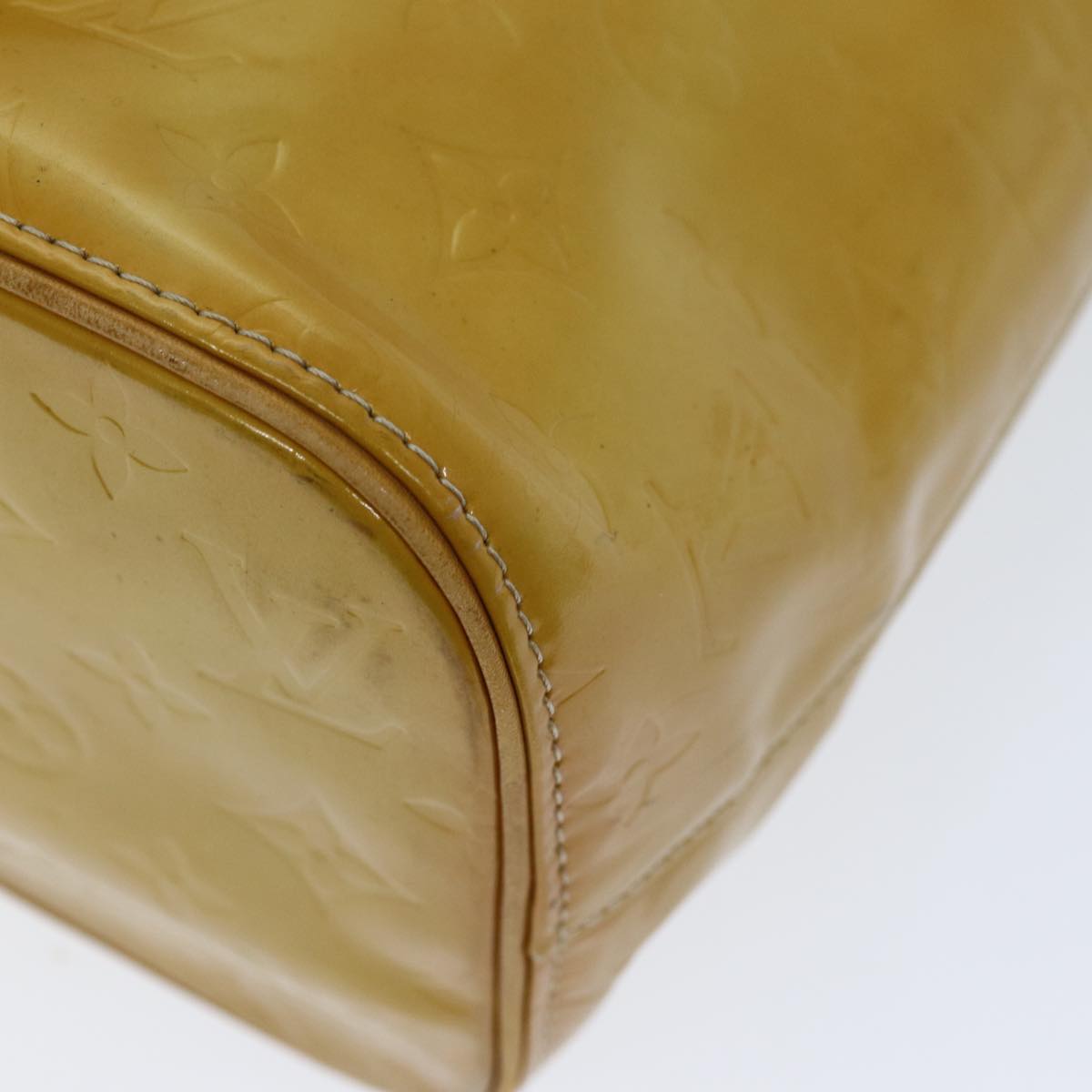 LOUIS VUITTON Monogram Vernis Houston Hand Bag Beige M91004 LV 73458