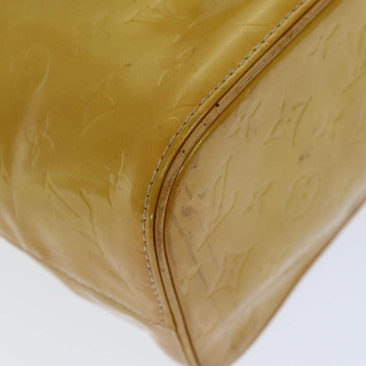 LOUIS VUITTON Monogram Vernis Houston Hand Bag Beige M91004 LV 73458