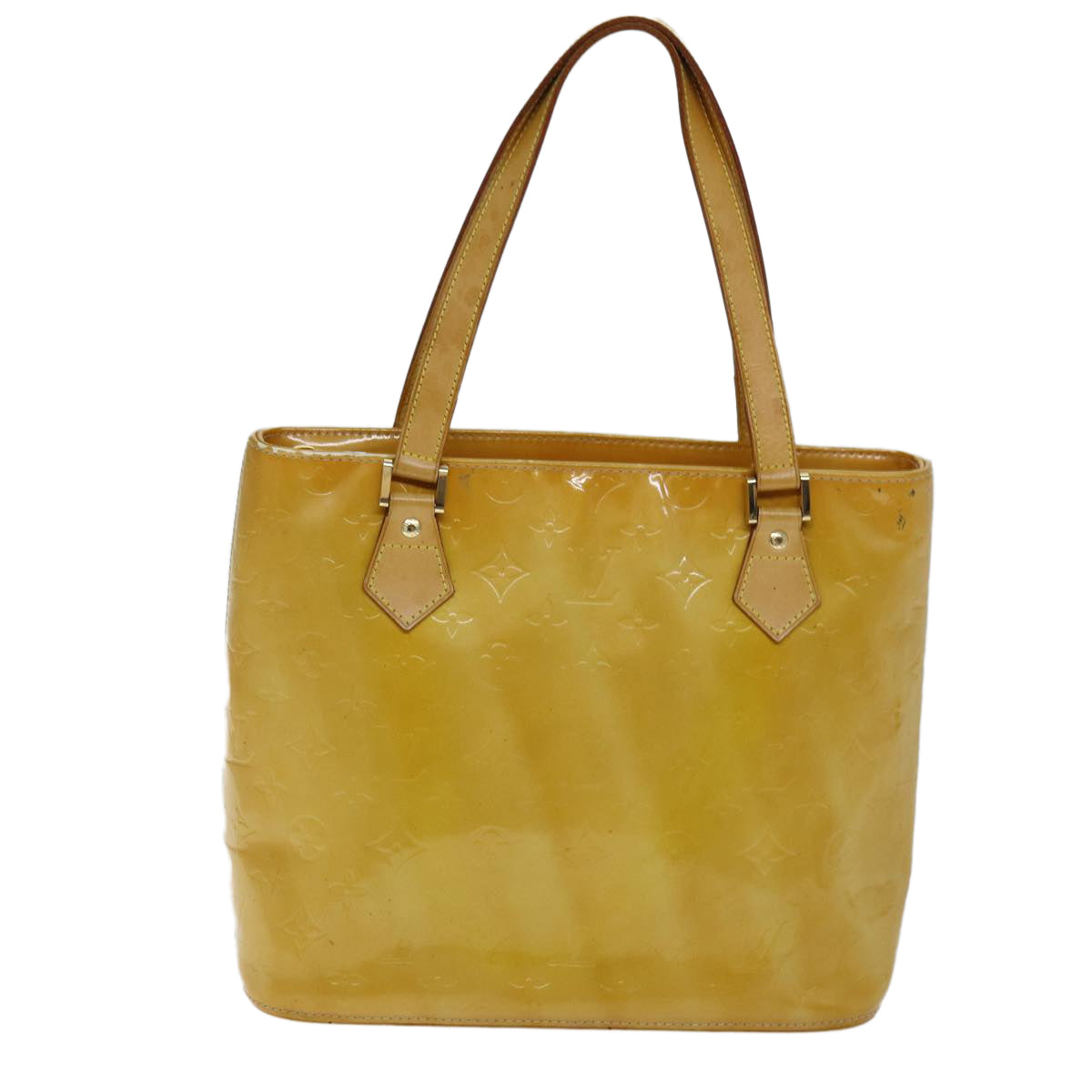 LOUIS VUITTON Monogram Vernis Houston Hand Bag Beige M91004 LV 73458