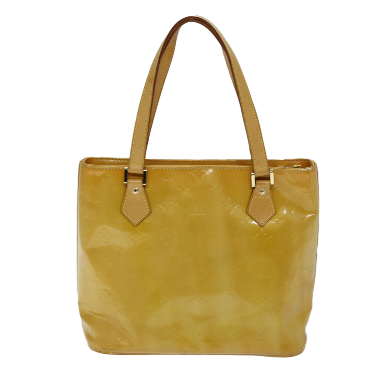 LOUIS VUITTON Monogram Vernis Houston Hand Bag Beige M91004 LV 73458