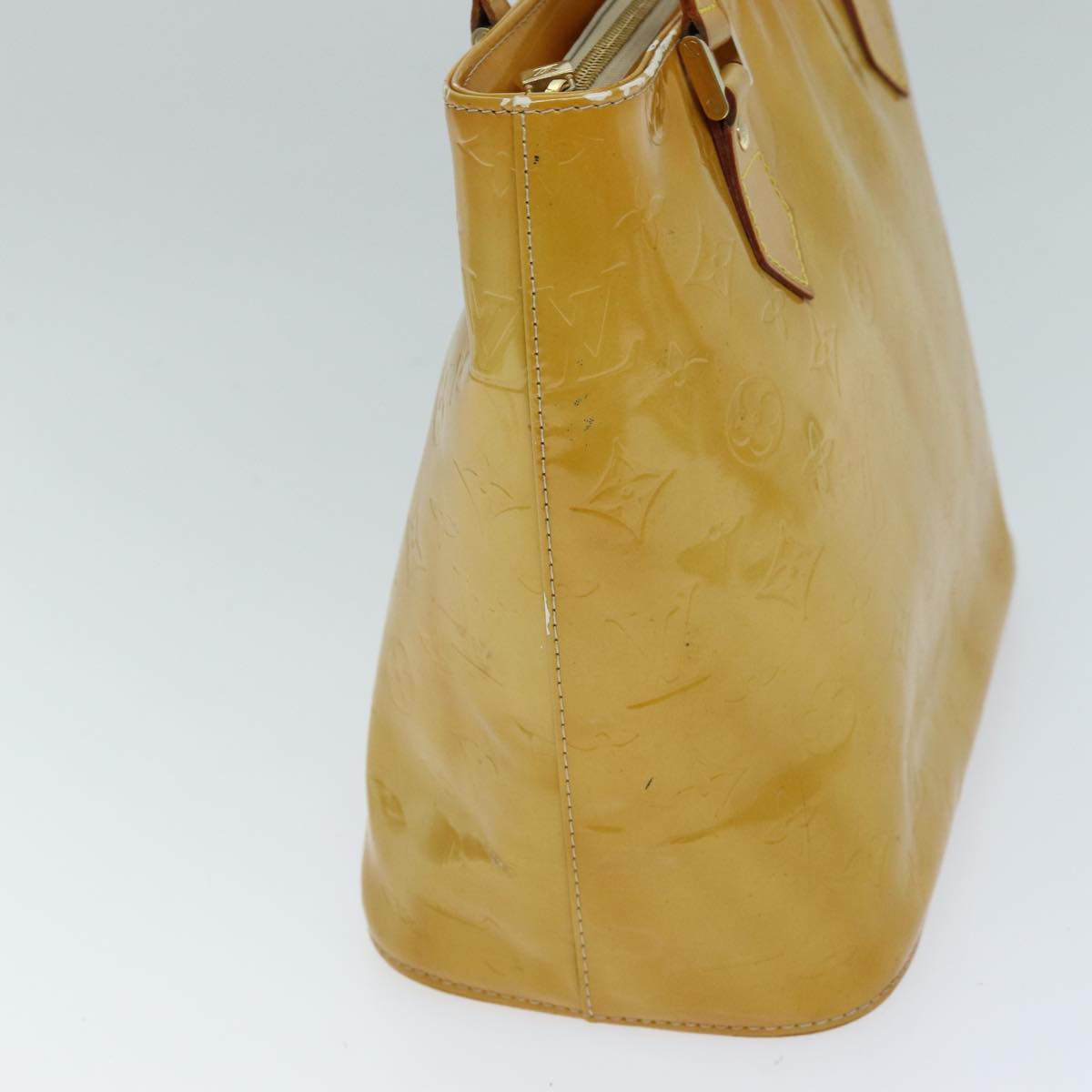 LOUIS VUITTON Monogram Vernis Houston Hand Bag Beige M91004 LV 73458