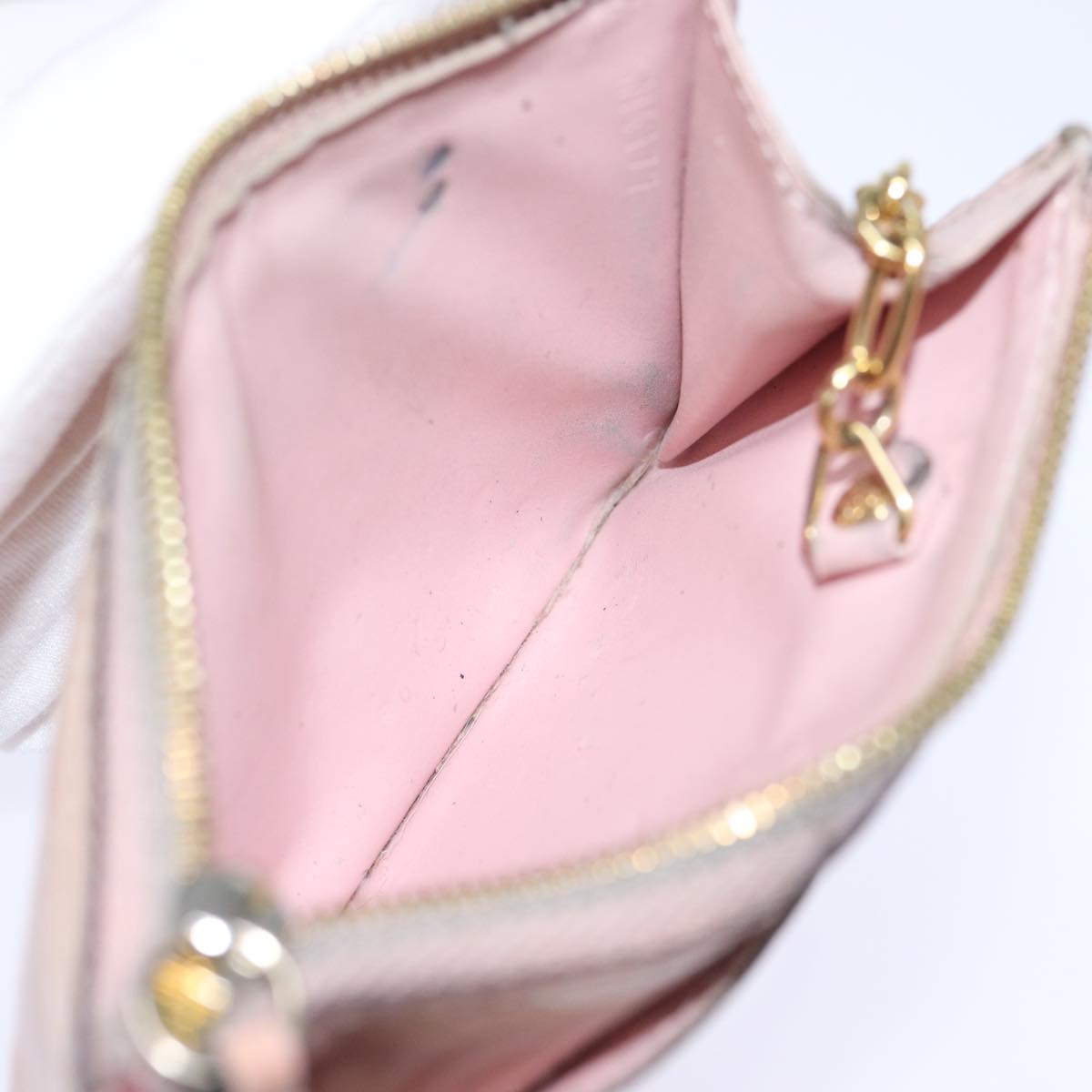 LOUIS VUITTON Vernis Pochette Cles NM Coin Purse Rose Valerine M61286 73510