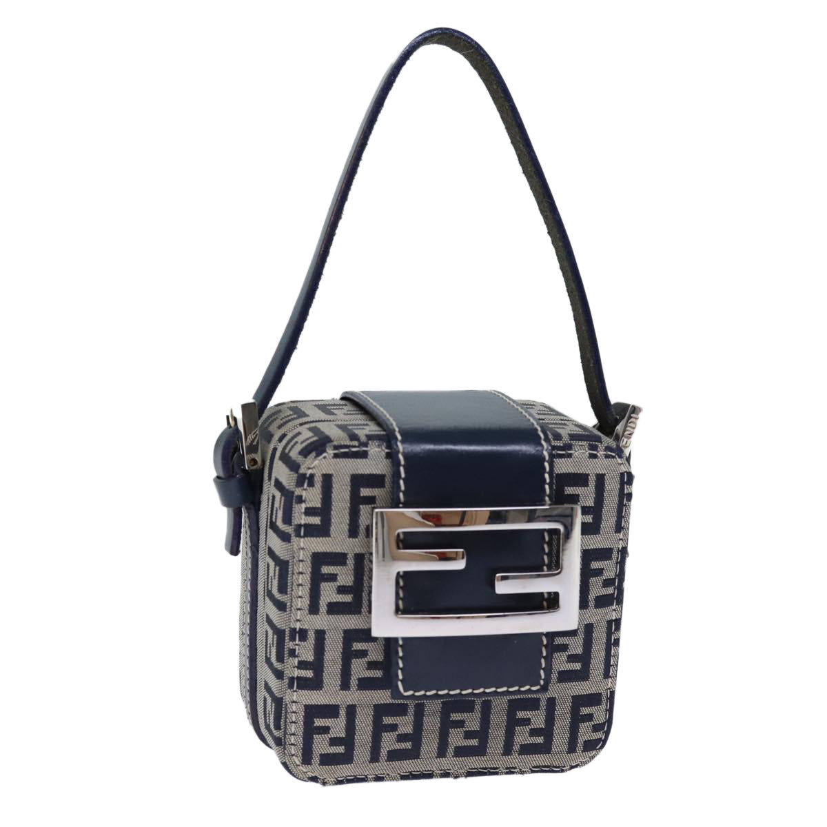 Luxury Fendi Zucchino Canvas Hand Pouch Navy73529
