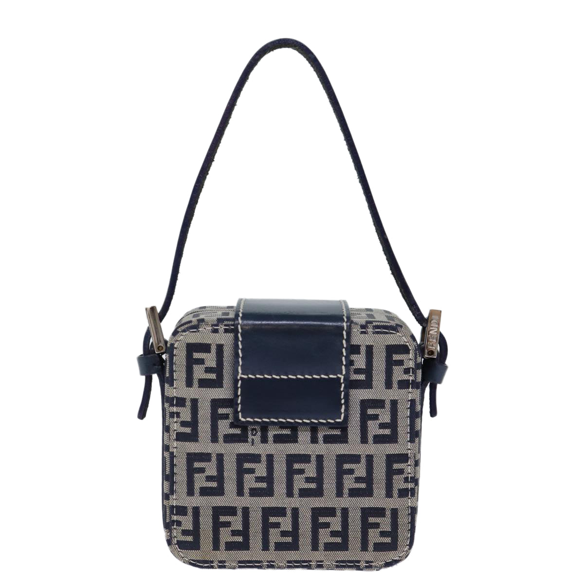 Luxury Fendi Zucchino Canvas Hand Pouch Navy73529