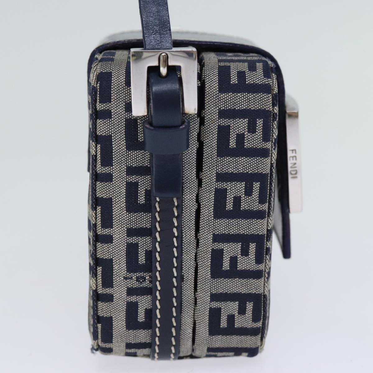 Luxury Fendi Zucchino Canvas Hand Pouch Navy73529