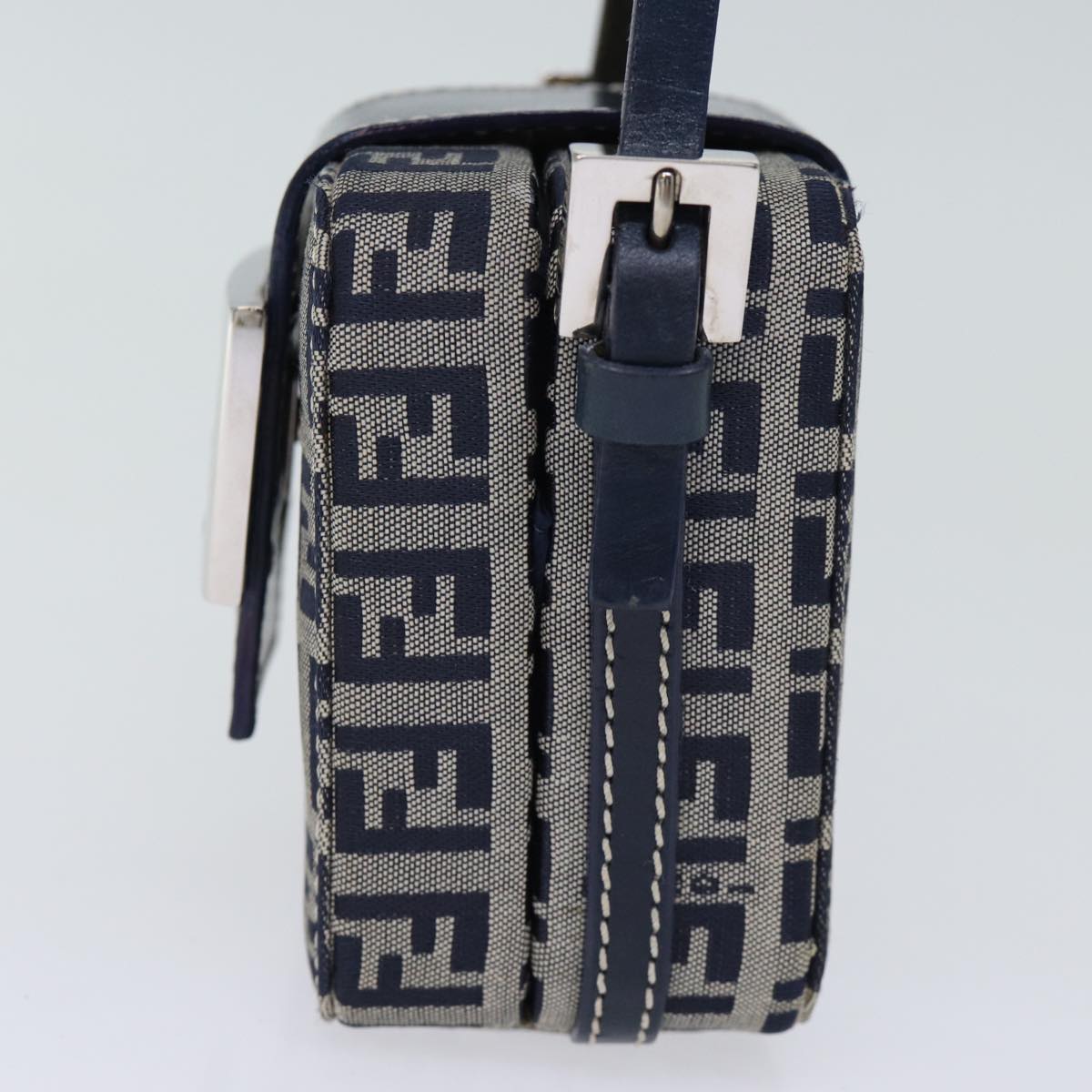 Luxury Fendi Zucchino Canvas Hand Pouch Navy73529