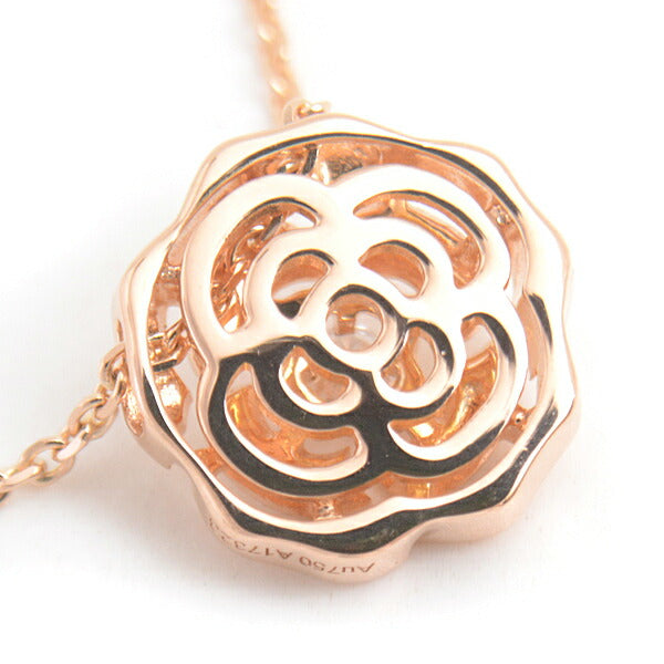 Chanel Camellia Diamond Necklace Pink Gold