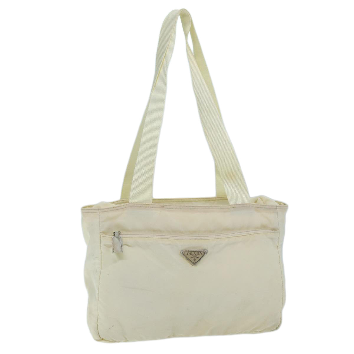 Luxury PradaShoulder Bag Nylon Cream 73885