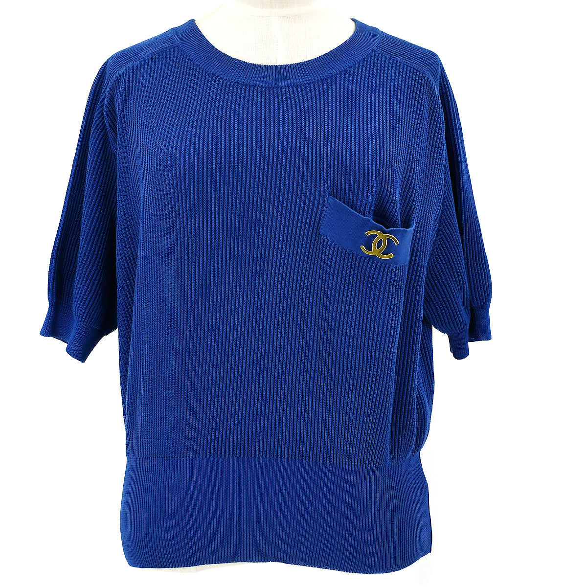 Luxury Chanel CC rib-knit top #40