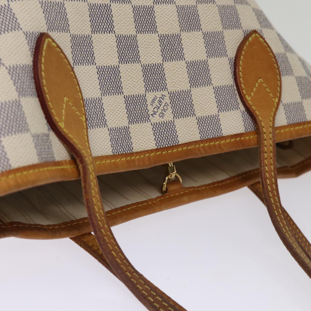 LOUIS VUITTON Damier Azur Neverfull PM Tote Bag N41362 LV 73924