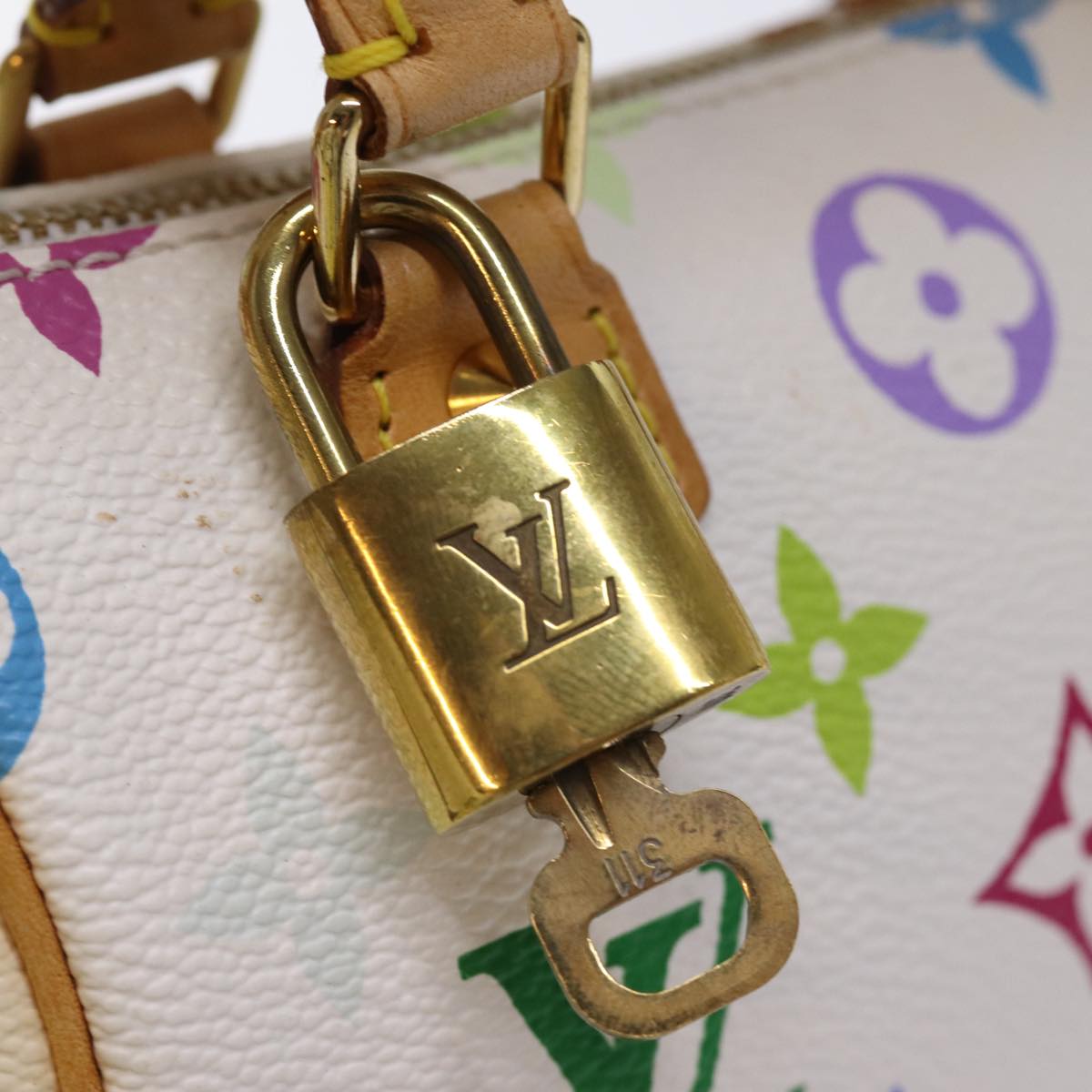LOUIS VUITTON Monogram Multicolor Mini Speedy Hand Bag Black M92644 73932A