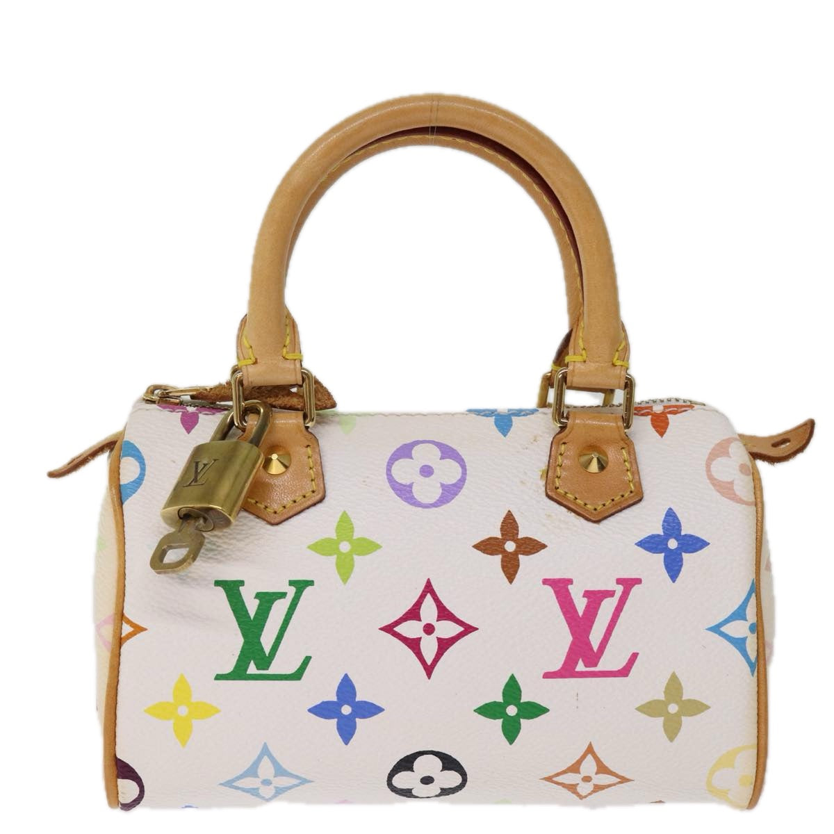 LOUIS VUITTON Monogram Multicolor Mini Speedy Hand Bag Black M92644 73932A