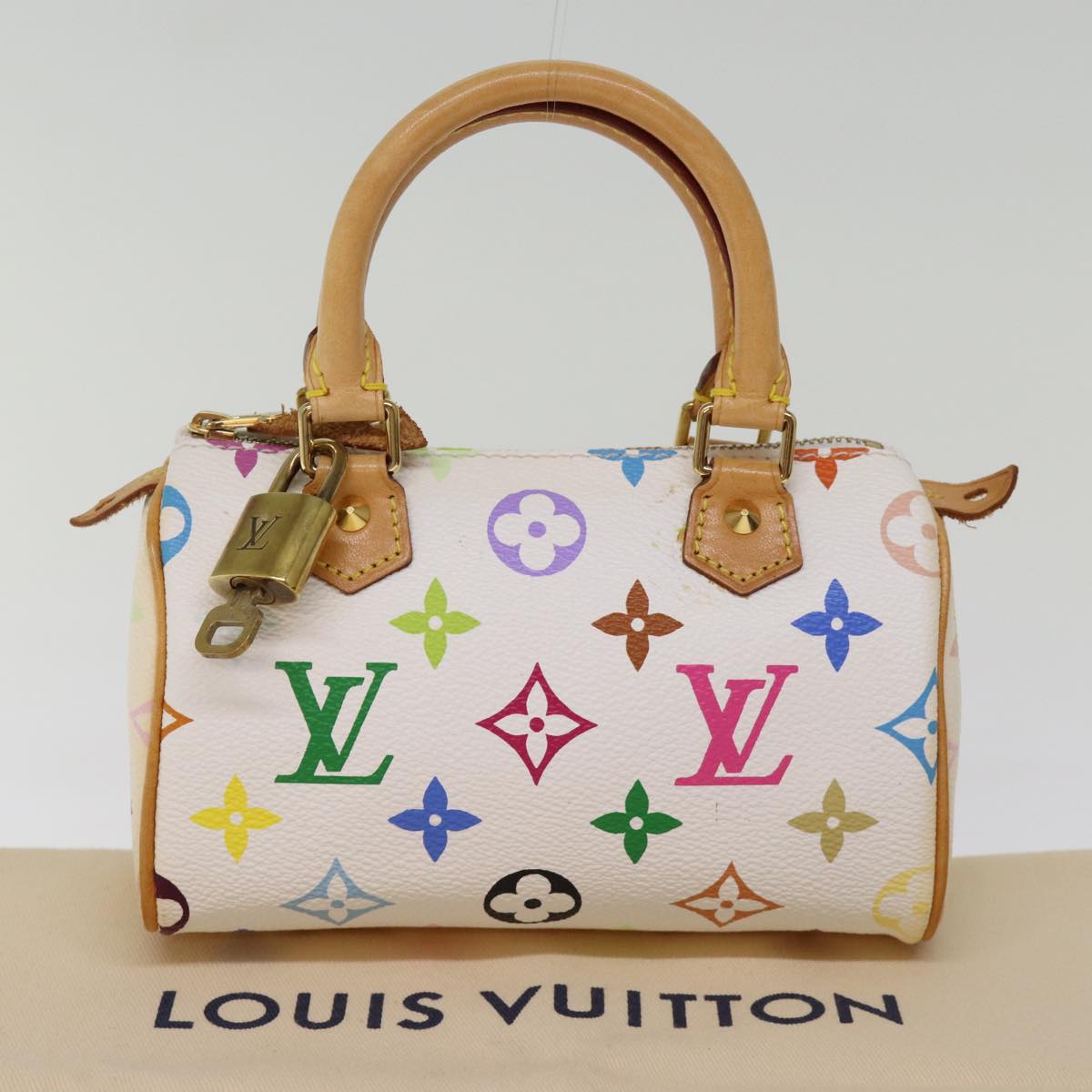 LOUIS VUITTON Monogram Multicolor Mini Speedy Hand Bag Black M92644 73932A