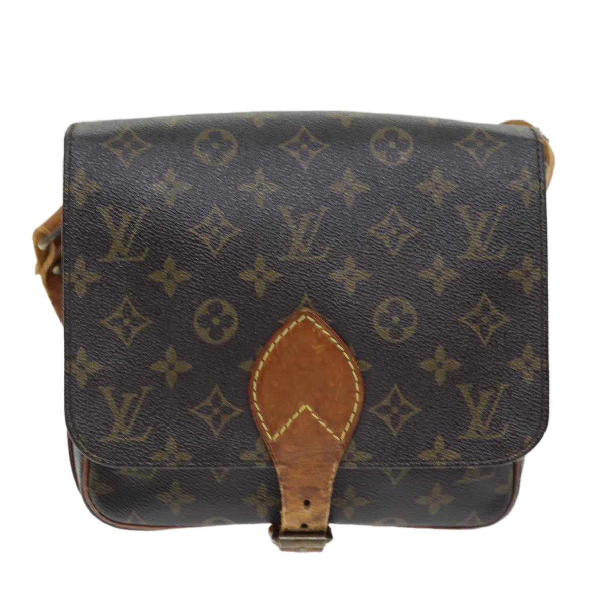 LOUIS VUITTON Monogram Cartouchiere MM Shoulder Bag M51253 LV 73936