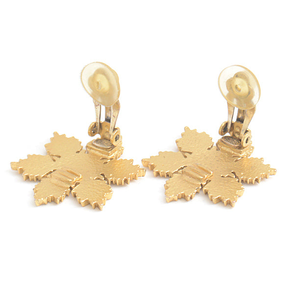 Chanel Snowflake Earrings Gold 01A