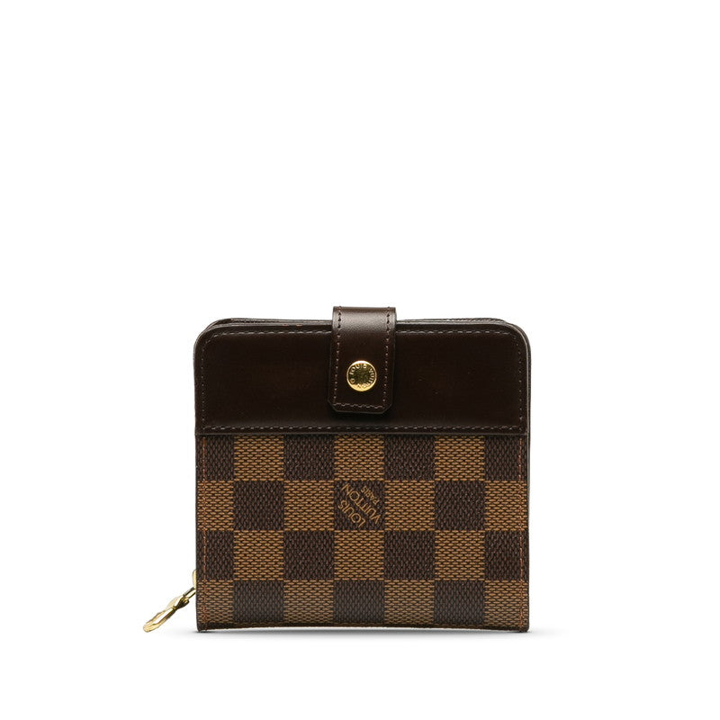 Louis Vuitton Damier Compact  Two Folded Wallet Compact Wallet N61668 Eve Brown PVC Leather  Louis Vuitton